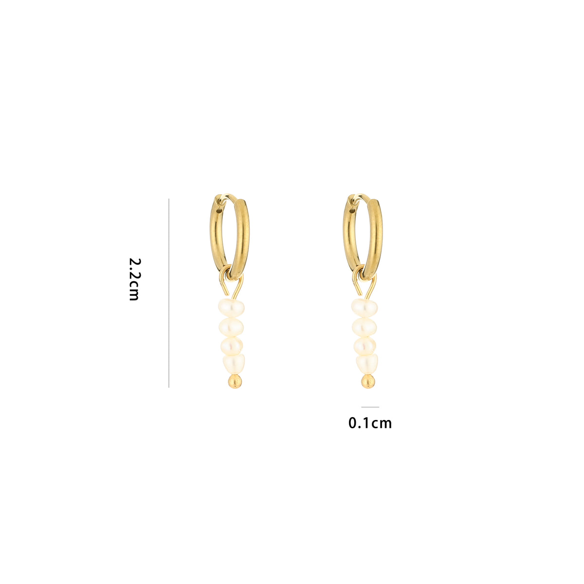 Oorbellen hanger met parels