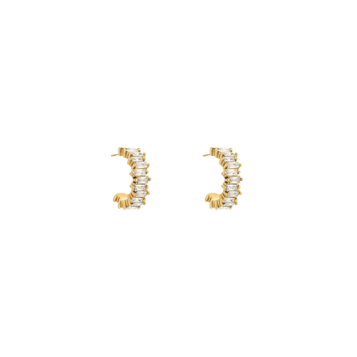 Oorbellen zirkonia ring goud