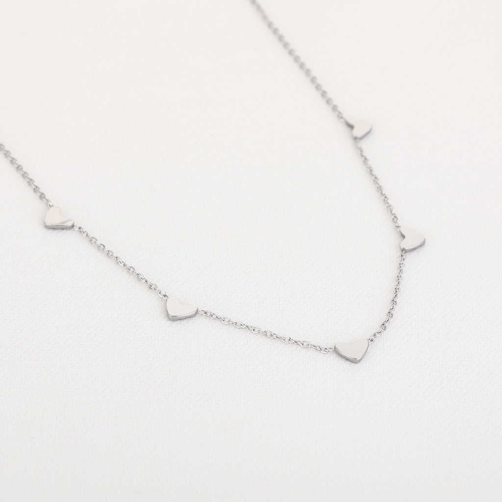 Ketting hartjes zilver