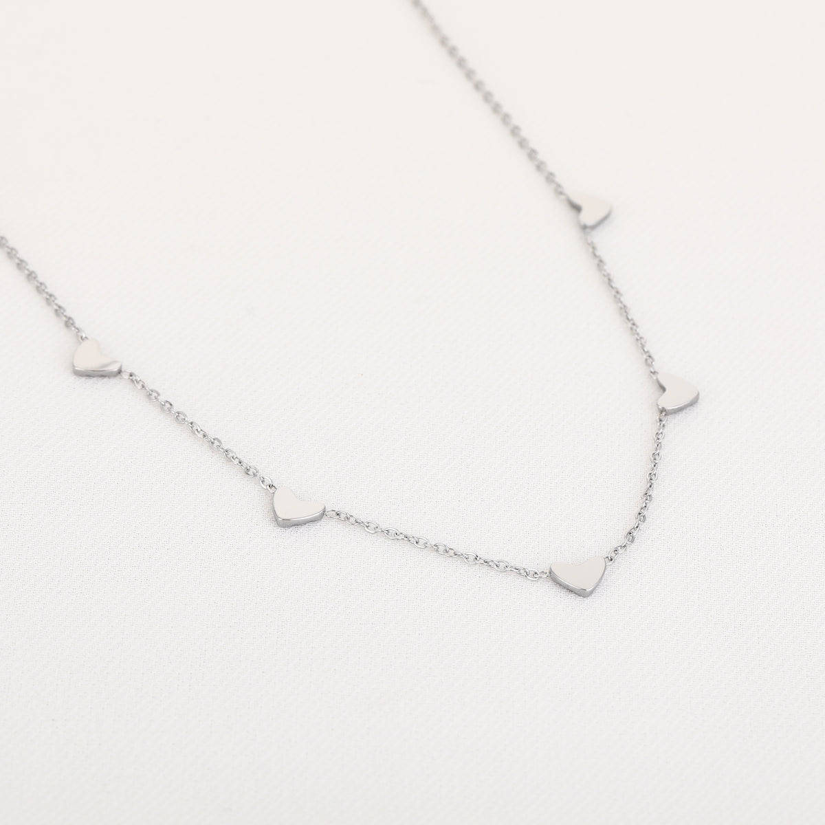 Ketting hartjes zilver