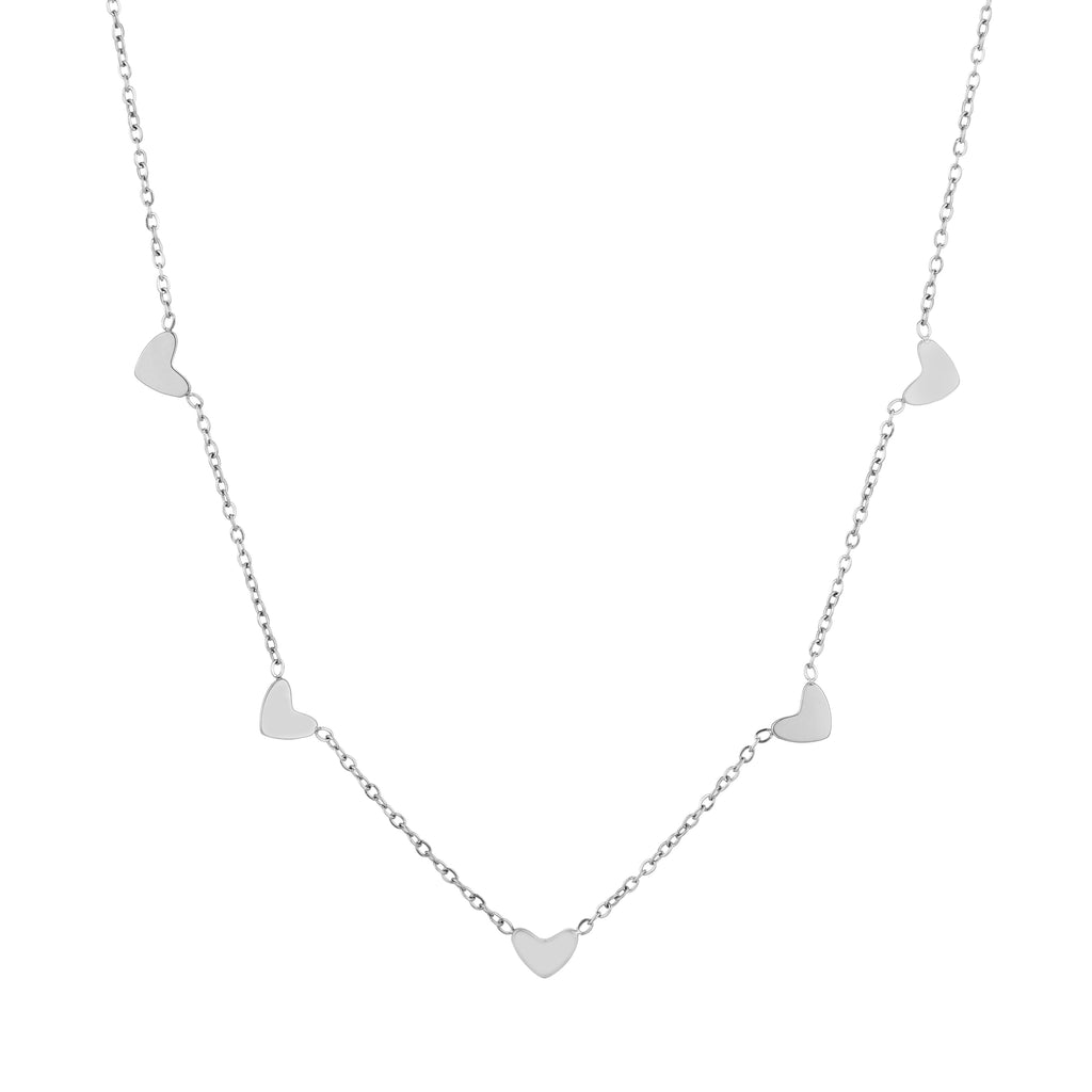 Ketting hartjes zilver