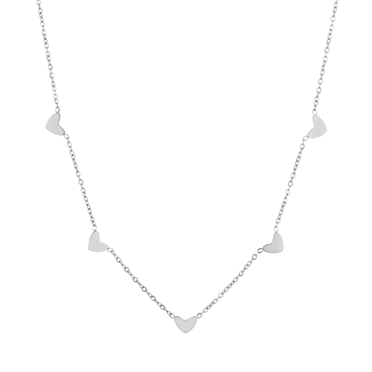 Ketting hartjes zilver