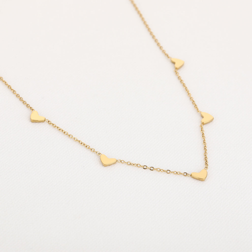 Ketting hartjes goud