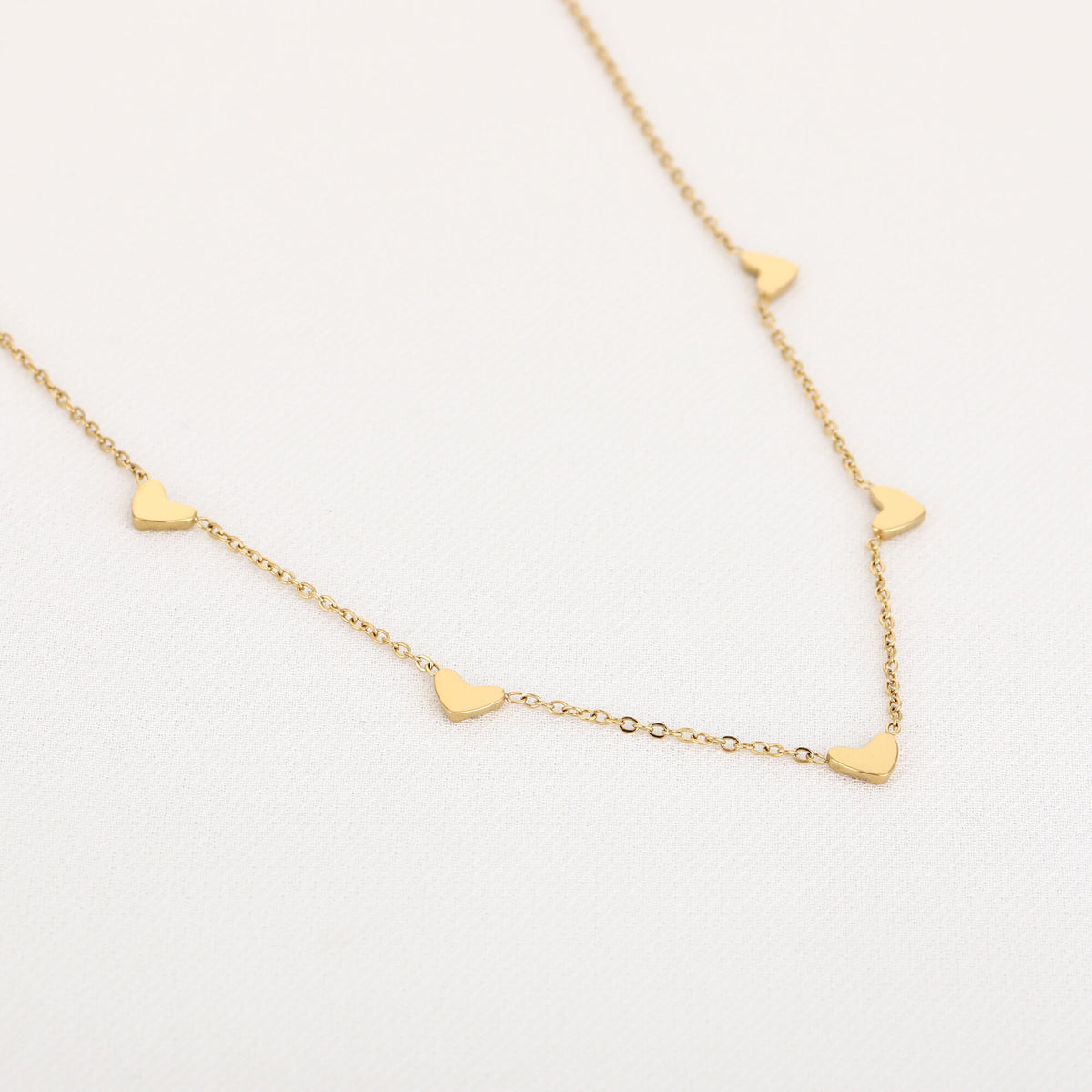 Ketting hartjes goud