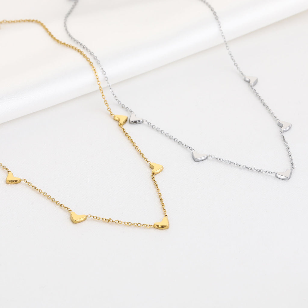 Ketting hartjes zilver