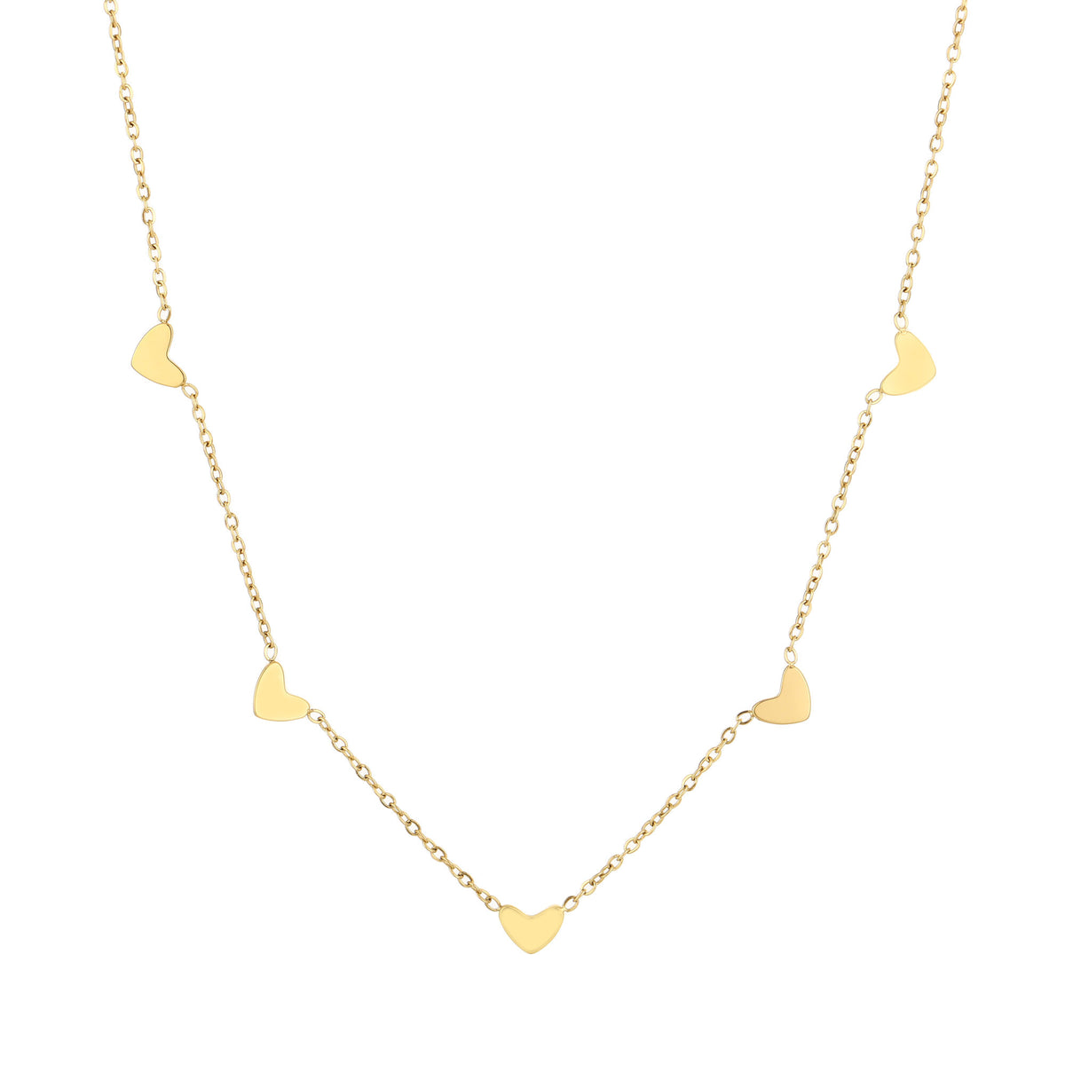 Ketting hartjes goud
