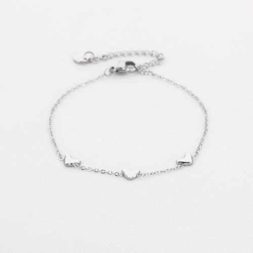 Armband met hartjes zilver