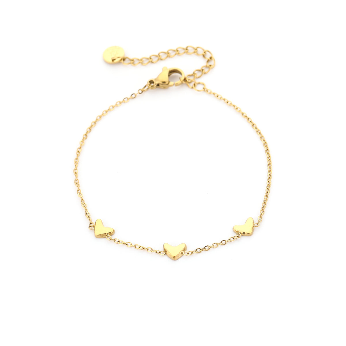 Armband met hartjes goud