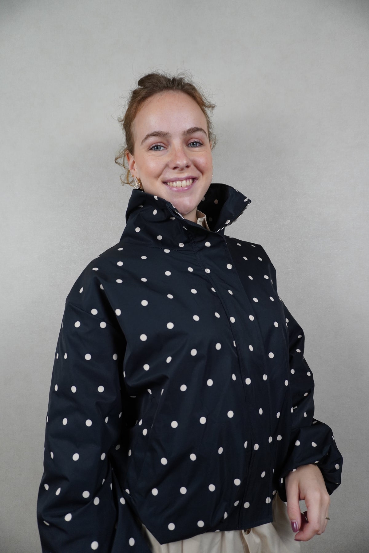 Jas Polkadot zwart