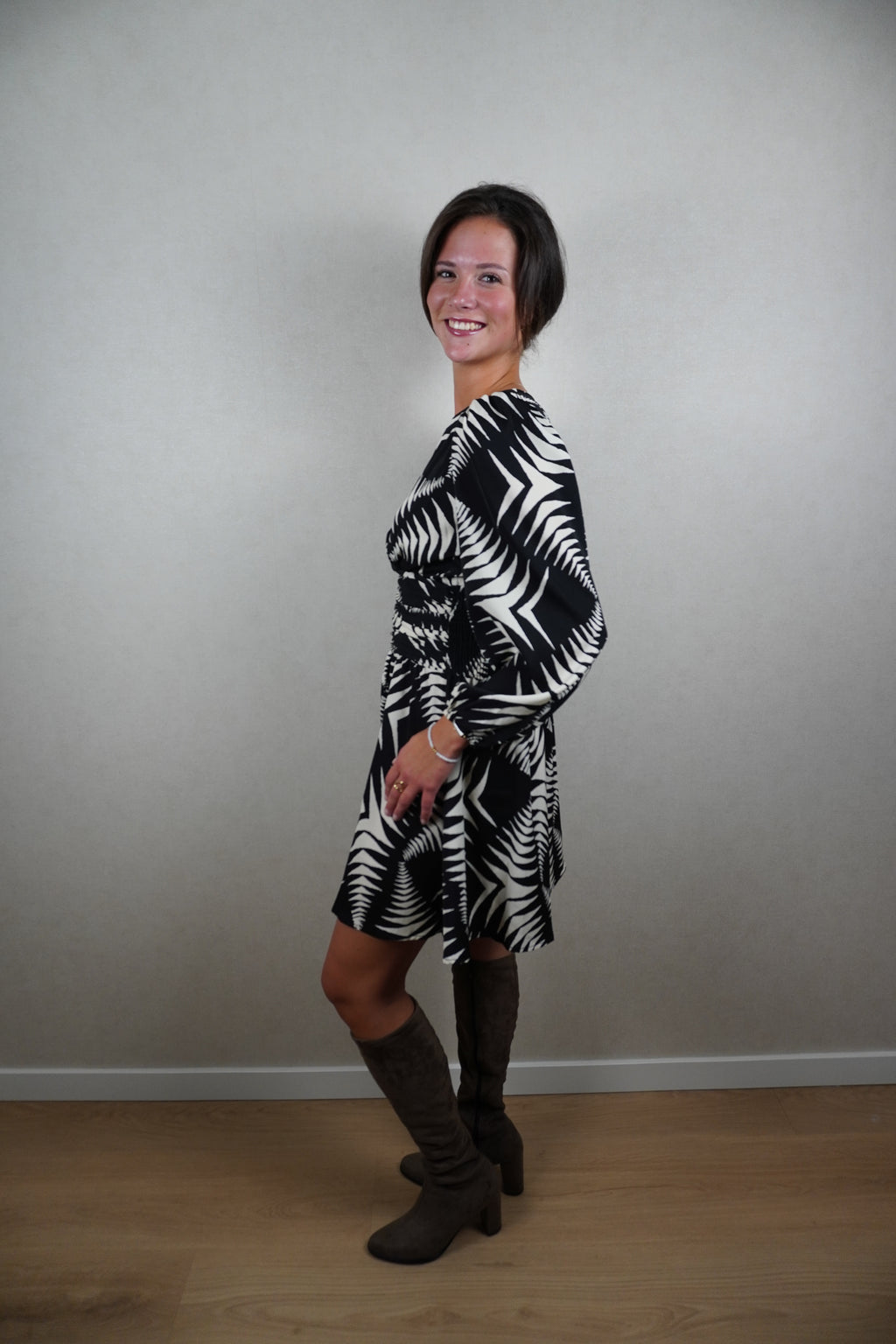 Jurk Maartje zwart/wit