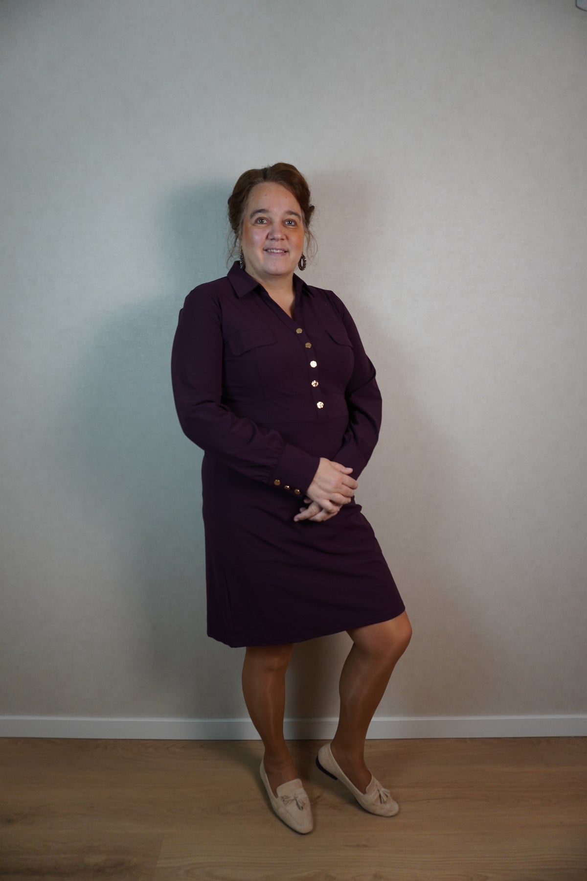 Jurk Triple Nine Marijke aubergine