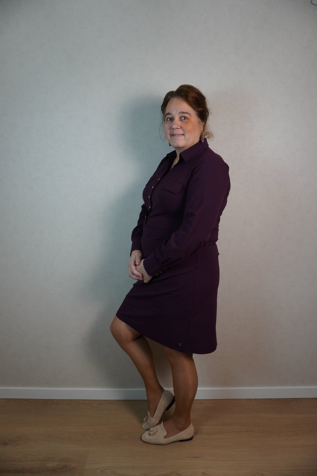 Jurk Triple Nine Marijke aubergine