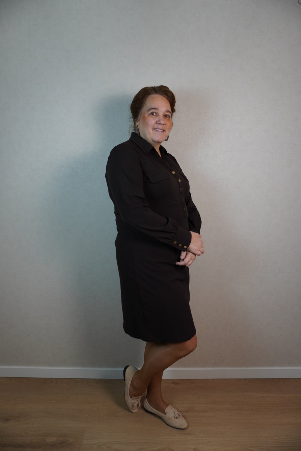 Jurk Triple Nine Marijke bruin